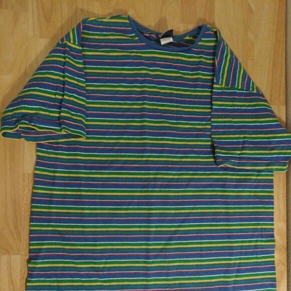 Vintage 90s Single Stitch Honors Striped T-Shirt - Picture 2 of 8